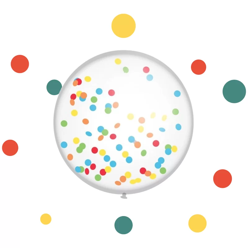 Confetti ballon 60cm over the rainbow | Feestelijk Verpakt