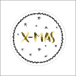 Stickers X-mas rond goud 10...
