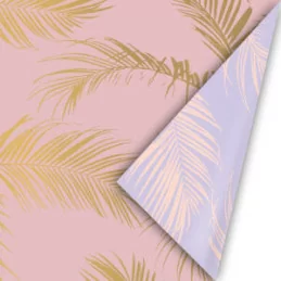 palm leaves roze/goud rol 3m | Feestelijk Verpakt