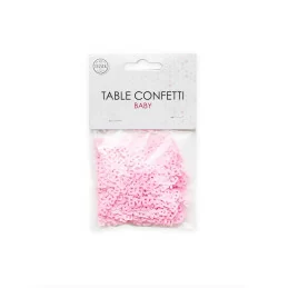 tafel confetti roze tekst baby