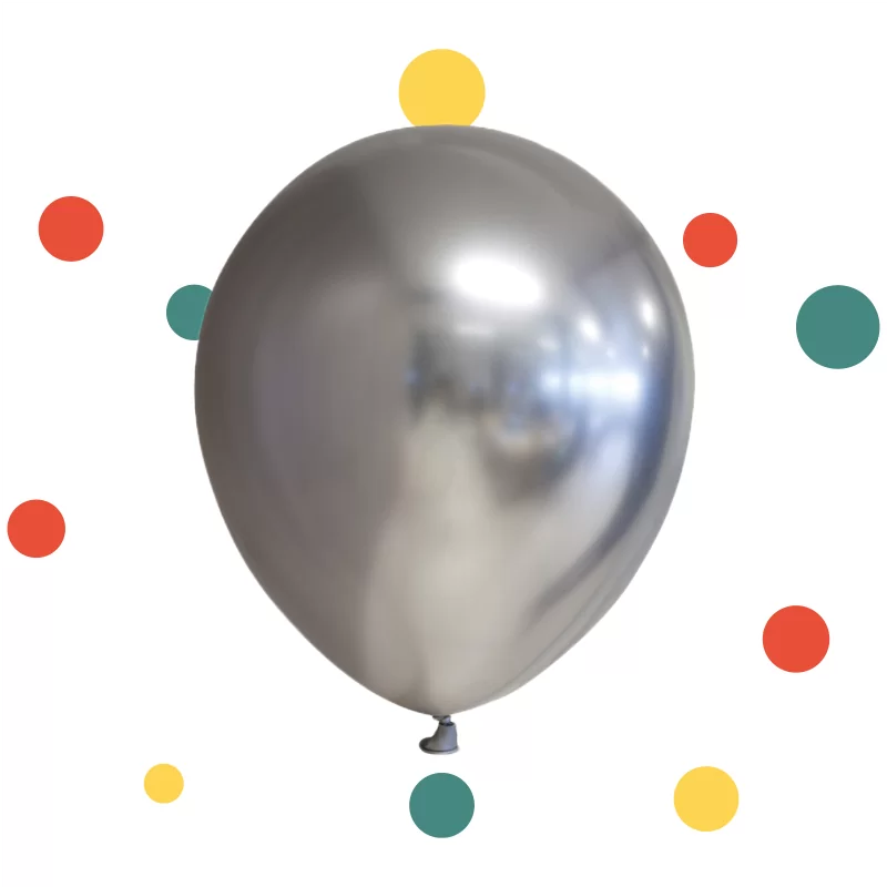 Zilver mirror Ballonnen 30cm 12"  10 stuks | Feestelijk Verpakt