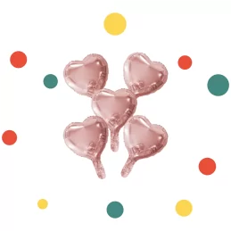 5 Hartvormige Folie Ballonnen Rosegold